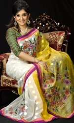 Yellow & White Jamdani  Jamdani , Jamdani Saree,  Jamdani Bangladesh, Dhaka Jamdani Saree,