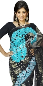 Black Jamdani Saree 